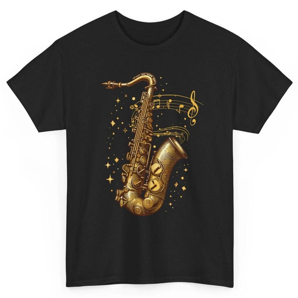 Music Notes Musician Saxophone T-shirt - Jazz Saxophonist Graphic Tee 3XL