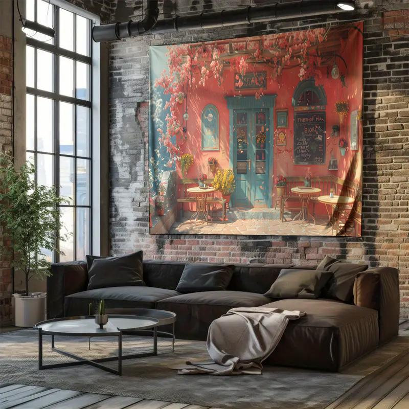 Romantic Style Flower Shop Exquisite Tapestry Design Wall Hanging Artistic Choice for Decor