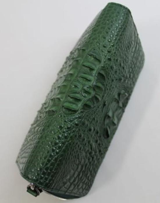 Kimono Crocodile Wallet Green Genuine Back Leather Matte Finished Single Piece Leather Centered Crown Top Quality Product [Luxury Store]