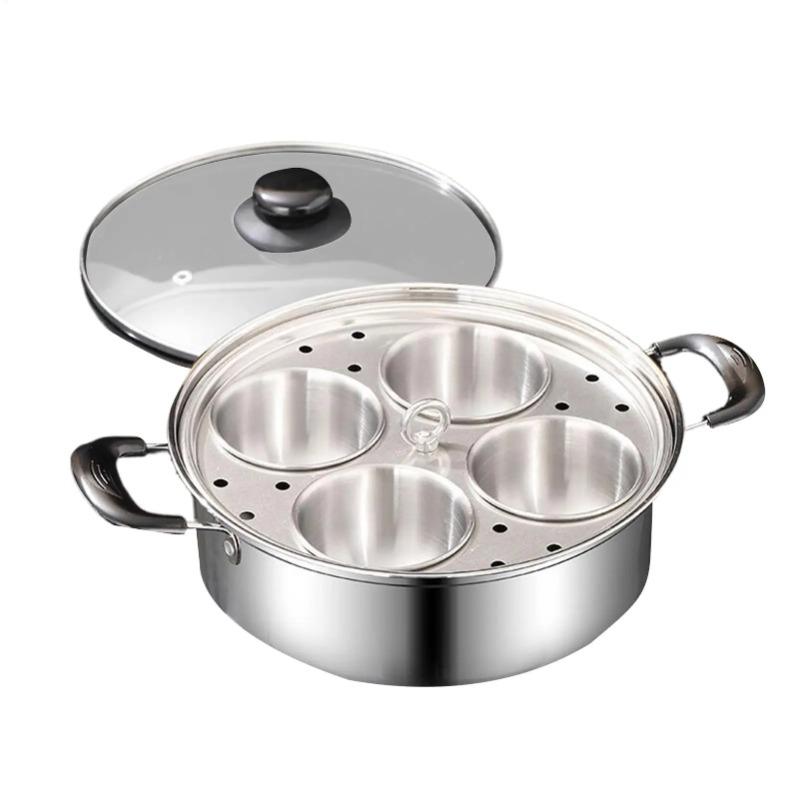 Steamer Egg Poacher Stainless Steel Steamer Poached Egg Maker Pot Egg Poaching  Pan Cooker Pot Kitchen Cooking Pot Tools