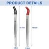 2 Pack Curved Tweezers, Silicone Rubber Bent Tip PVC Coated Soft Tip Tweezers, Non Marring Stainless Steel Tools for Jewelry Crafts/Electronics