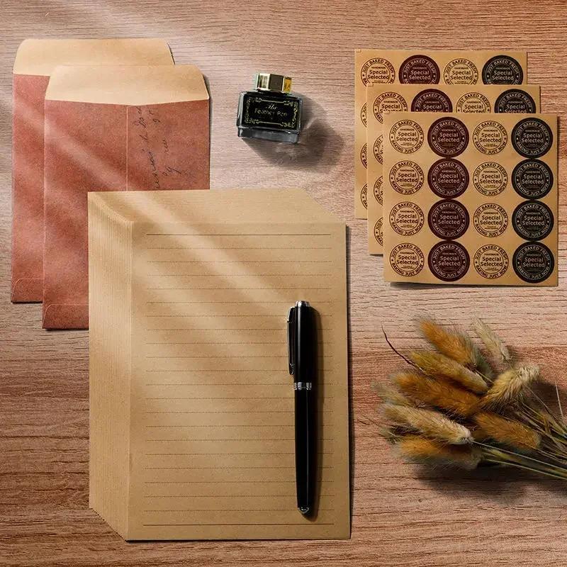 Vintage Kraft Konvolutt Retro Håndlaget postkort Kjærlighetsbrev Skrive Gaveemballasje Oppbevaringspose Invitasjon gratulasjonskort