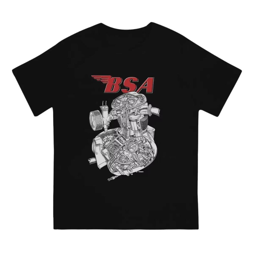 Men's T-Shirt Emblem A50 Engine Funny Cotton Tees Short Sleeve BSA Moto T Shirt Round Neck Tops Adult