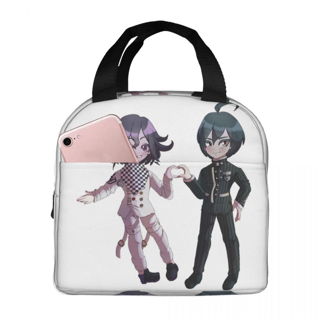 Anime Kokichi Ouma Danganronpa Game Insulated Lunch Bag for Women Children Leakproof Food Boxes Thermal Lunch Box Tote