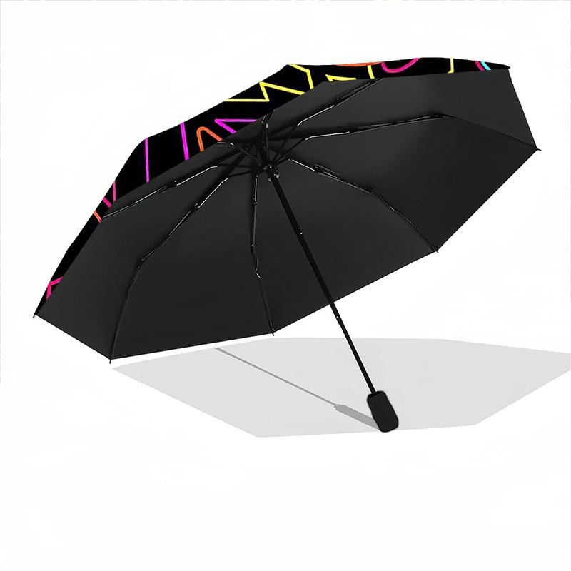 1pc Neon Characters Auto Open/close, All-Season Portable Folding Umbrella for Women & Men, Travel, Everyday, Formal Events - Compact Luxury Parasol, O