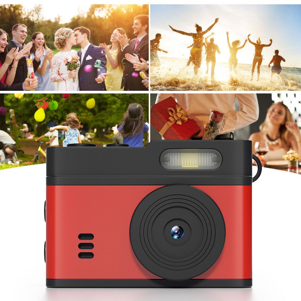 Keychain Camera 0.96inch HD Display 1080P 12MP Vintage Compact Camera with LED Fill Light for Travel Campus