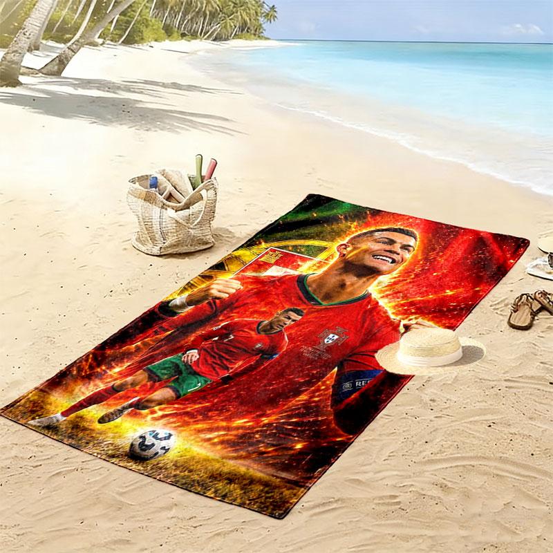 CR7 Print Beach Towel, Large Soft Quick Dry Towel for Beach Camping Swimming