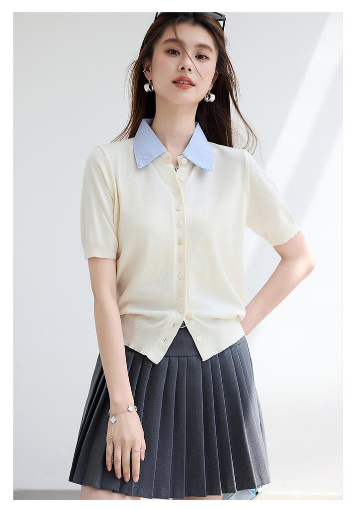Xia's "Blank Page Rule" Slimming Knit Shirt