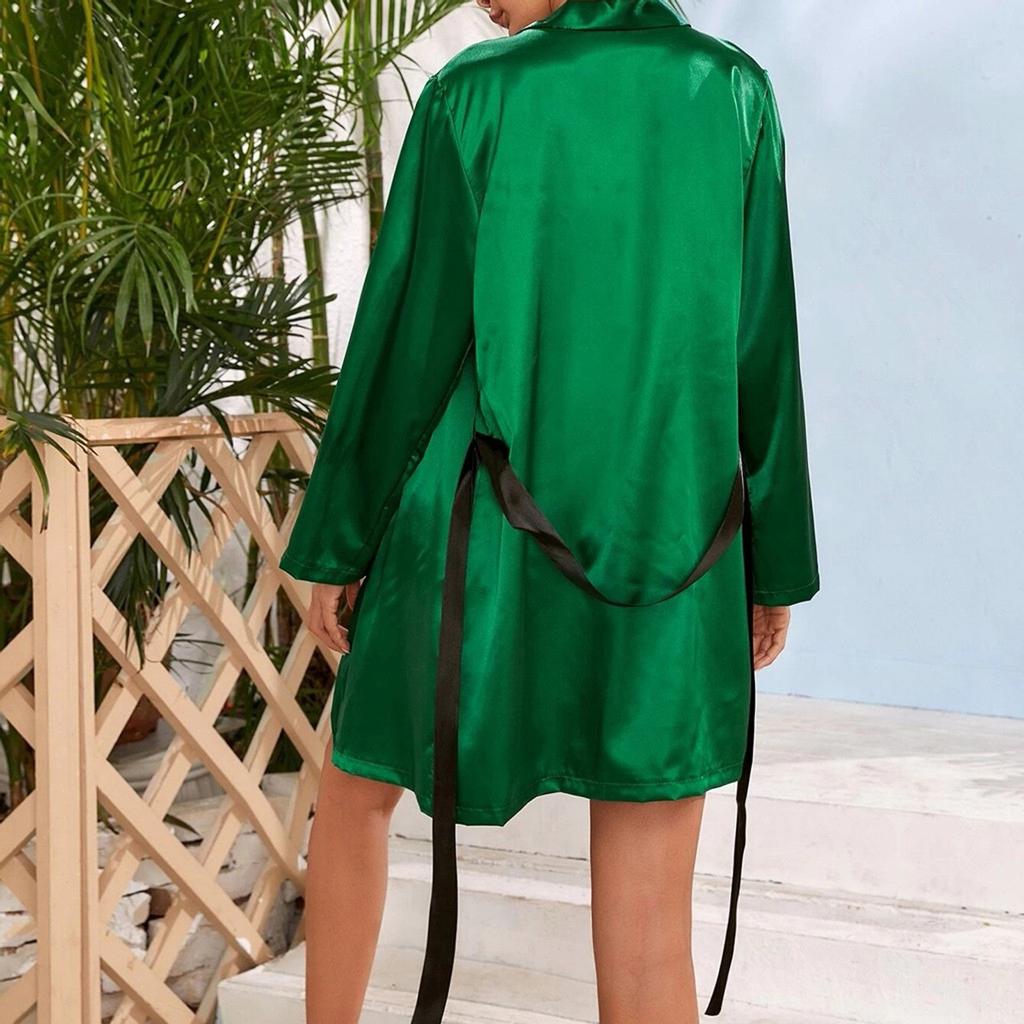 Satin Silk Pajamas Women Nightdress Lingerie Robes Underwear Sleepwear Sexy