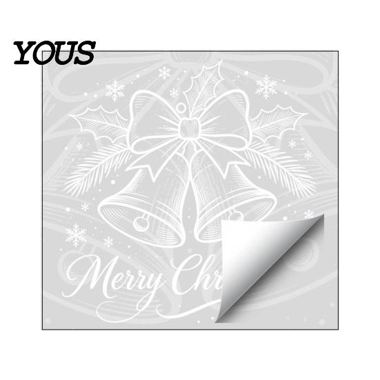 Durable Window Film for Parties Christmas Bell Sticker, PVC Decals with Snowflake Bow Patterns Removable Seasonal Holiday Home Decoration, Waterproof
