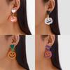 Halloween Bat Pumpkin Ghost Acrylic Earrings With Asymmetrical Animal Design For Festive Wear