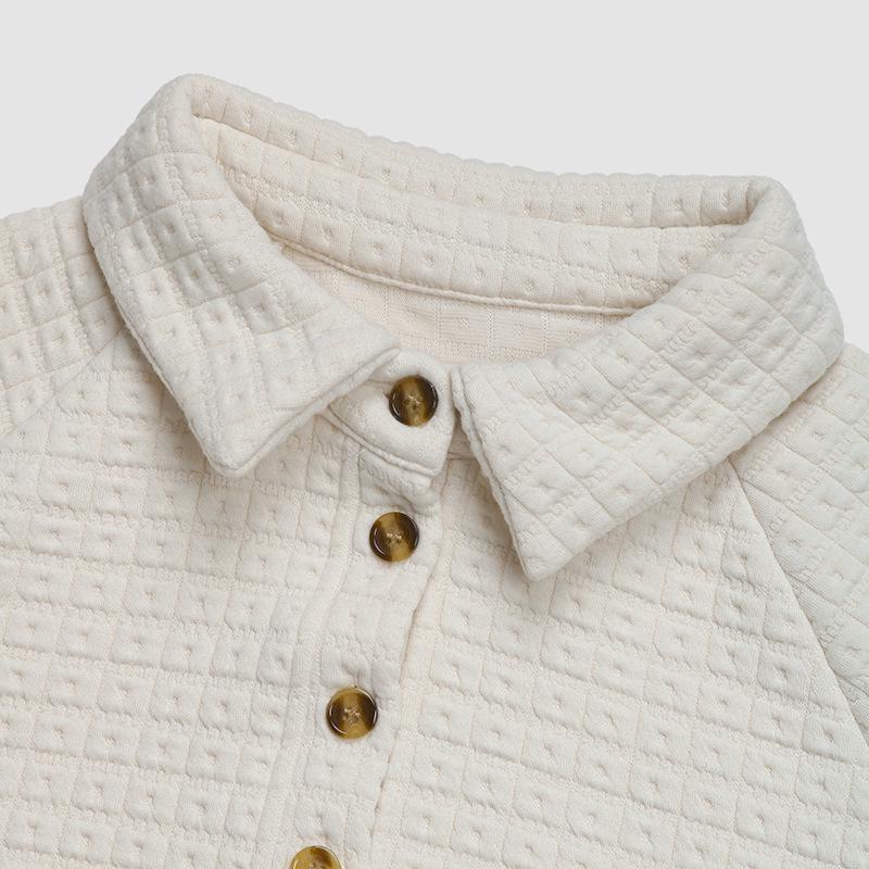 Women's Loose Textured Lapel Top: Autumn/Winter Casual Pullover Hoodie