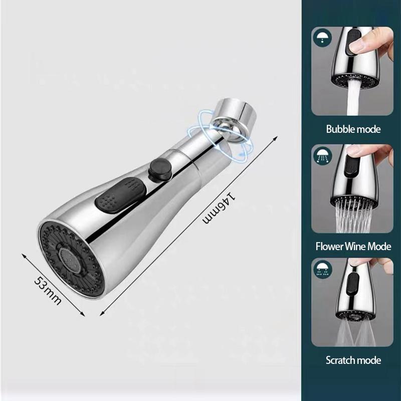 Flexibler Küchenarmatur Spülbeckenmischer Hahn Brausekopf Gefilterter Wasserhahn Austauschbarer Wasserhahn Auslauf 3 Modi 360° Drehbarer Wasserhahn