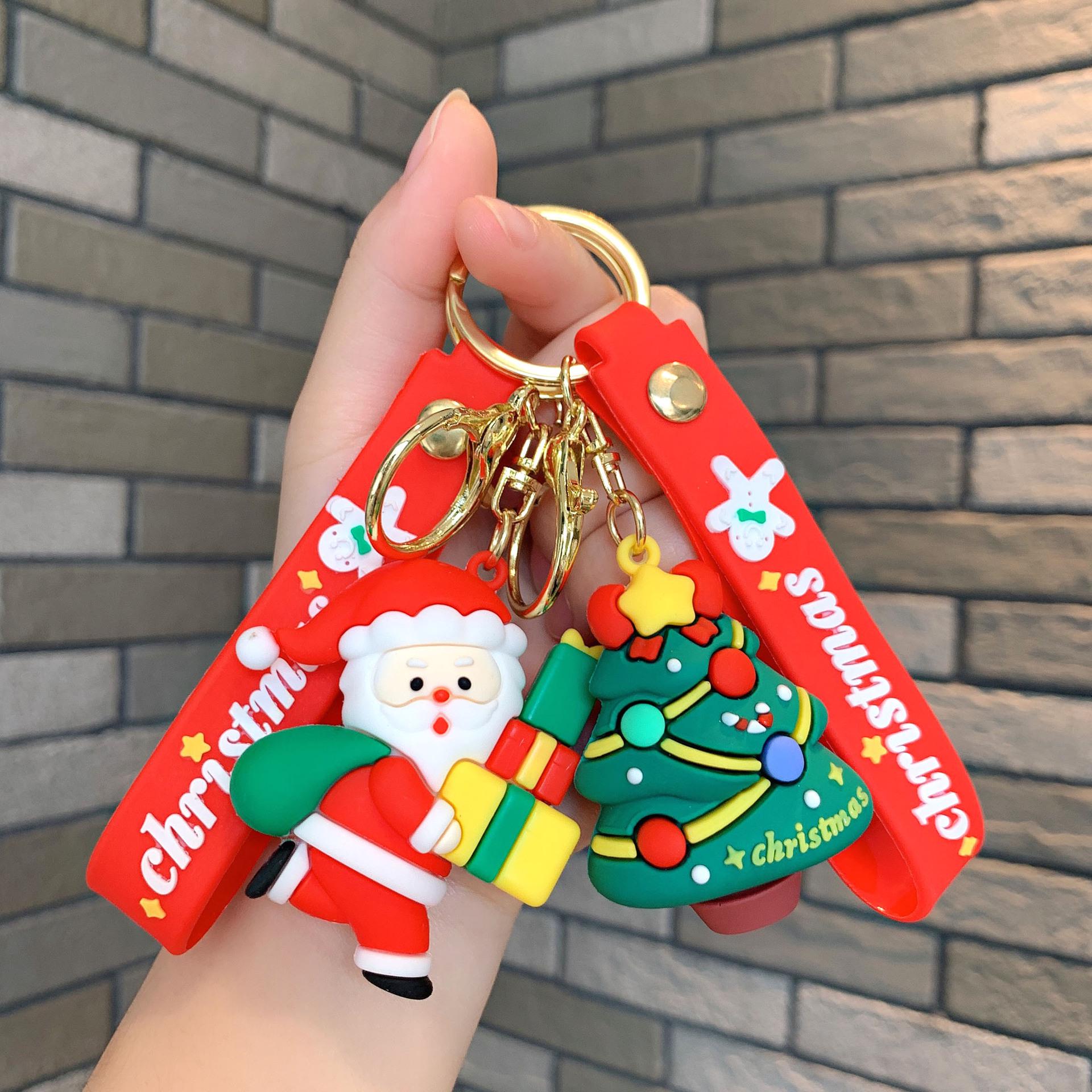 

Christmas Keychain: Santa Claus, Reindeer, Tree Pendant & Plush Doll Gift