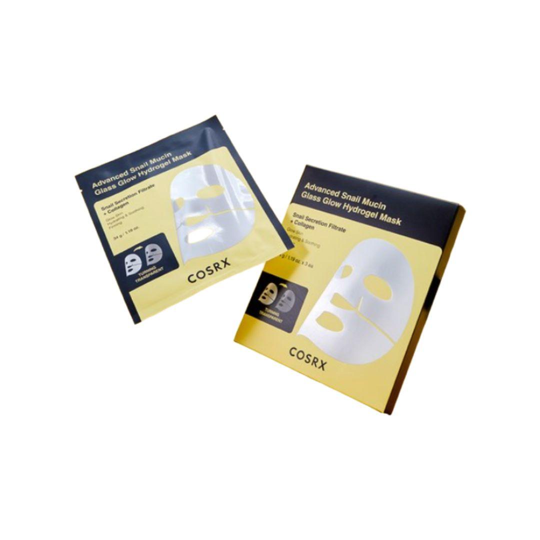 COSRX Advanced Snail Mucin Glass Glow Hydrogel Mask Deep Hydration & Radiance 3pcs