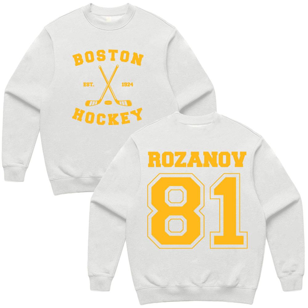 Илья Розанов Бостон Хоккей 81 Винтажная Толстовка Квир Хоккейный Фан Круглый Вырез Бостон Хоккей Свитшоты Женщины Мужчины Модная Одежда Y2K M