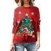Women Christmas Sweater Warm Christmas Tree Deer Pattern Sweater Knitted Sweater