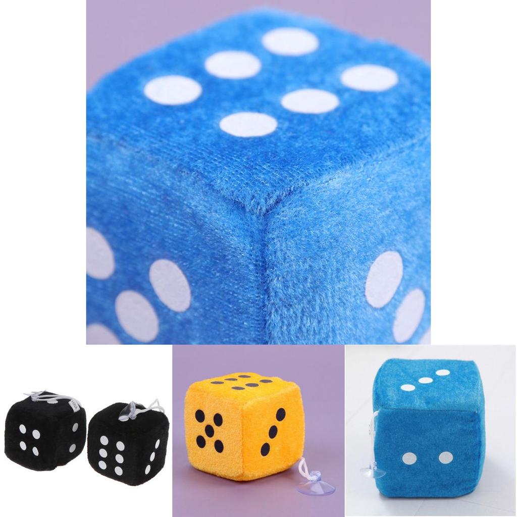 Plush Dice Party Pendant Soft Fluffy Car Decoration