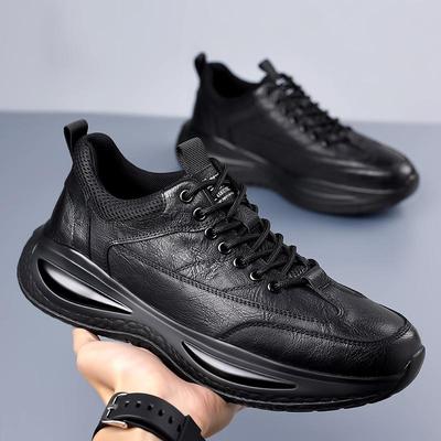 Herren Freizeitschuhe Schwarze Lederschuhe Wasserdicht Rutschfest Koch Küchenschuhe Dicke Sohle Sneaker Herrenschuhe Rutschfeste Arbeitsschuhe