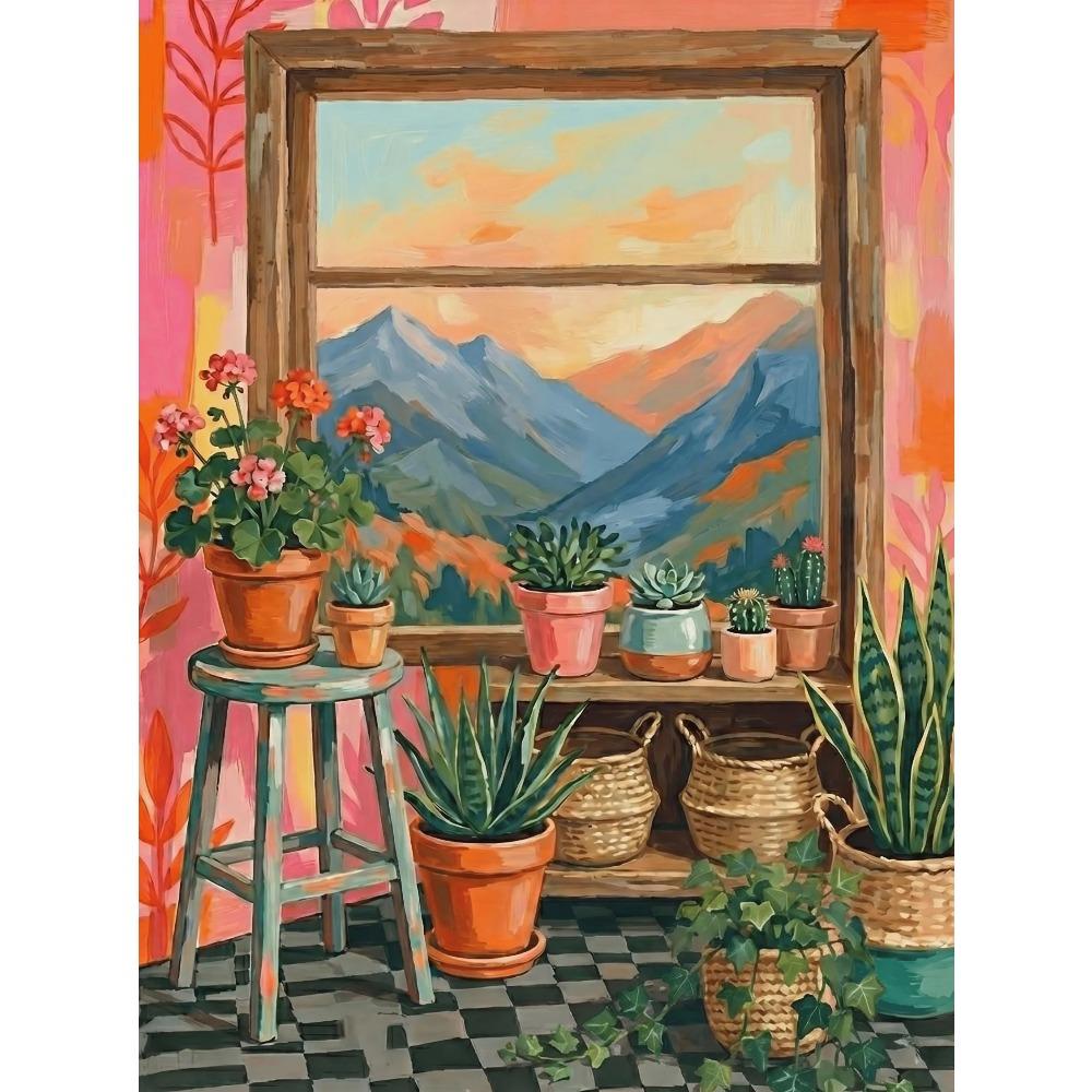 Folk Botanical Still Colorful Posters Decorative Houseplant Nature Prints Canvas Painting Wall Pictures Home Living Room Decor 21X30CMNo Framed