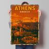 Athens Greece Travel Printed Poster Customized Wall Art Retro Vintage Metal Tin Signs for Room Decoration At Home Decor Items