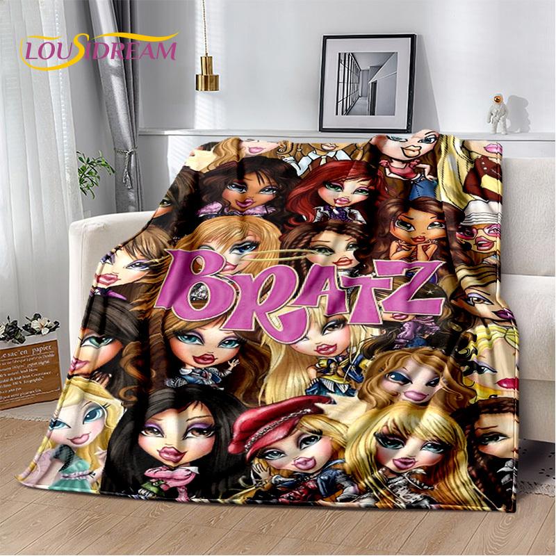 Cartoon Bratz Doll Girls 3D Printed Soft Blankets,Keep Warm Throw Blanket Comfortable Blanket for Picnic Beds Sofa Home Bedroom