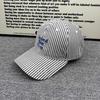 New embroidered vertical striped baseball cap women's summer soft top sunscreen cap versatile face visor