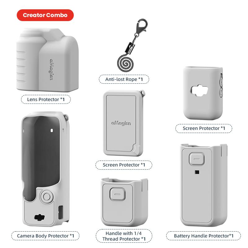 Silicone Protective Case for DJI Osmo Pocket 3 All-round Protection Anti-lost Rope Case for Pocket 3 Accessories