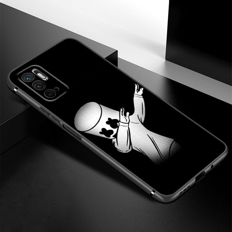 DJ Marshmallow Phone Case For Xiaomi Redmi Note 7 8 9 10 Lite 11 11E 11T 12 Pro 11S 4G 10T 5G 8T 9S 10S Soft TPU Black Cover