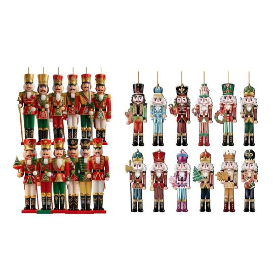 Yousheng Christmas Nutcracker Ornaments Small Wooden Soldier Nutcracker Hanging Decoration for Christmas Tree Holiday Party Decor