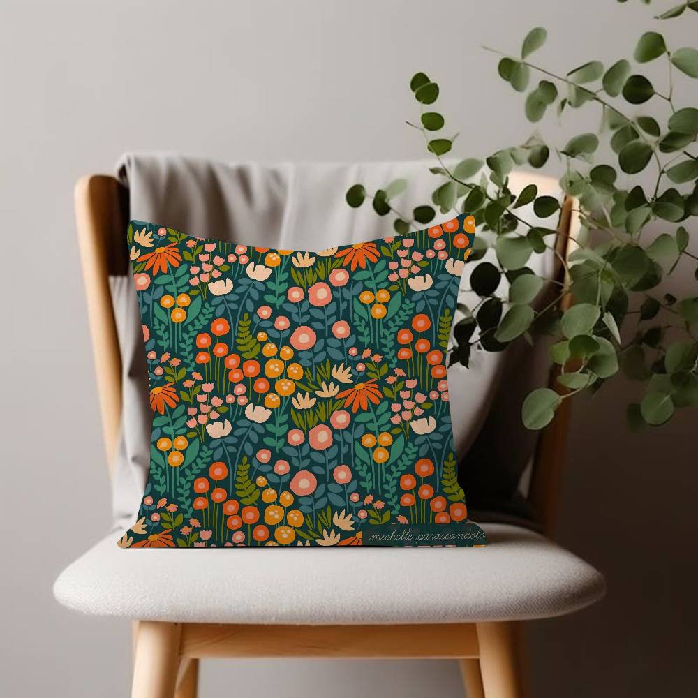 M-miche lle flowers Comfortable soft Pillow Case for Sofa Living Room P-parascandolo Home office Decor and Protective Covers