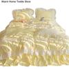 Korean Ins Bedding Set, Luxury Quilt Cover, Pillowcase Flat Bed Sheets, Simple Girl Princess Ruffle Home Textiles