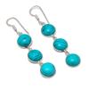 Santa Rosa Turquoise Gemstone Handmade 925 Sterling Silver Earring 2.36" KJ-1159