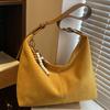 Retro suede bag women's autumn new niche bag plush fashion simple large capacity bag