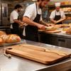 Gezacktes Brotmesser Massivholz Brotsäge Zahnklingen-Set Bambus-Buttermesser Beidseitig verwendbare Schneidebrett