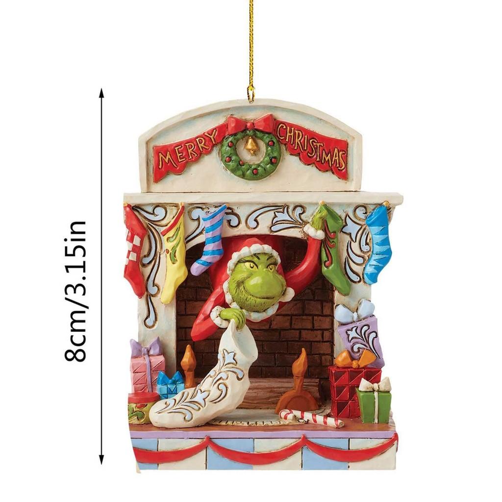 Fun Grinch Hanging Decoration Acrylic Christmas Tree Ornament For Car Interior Styling