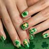 St. Patrick's Day Two-Color Gold Clover Nail Art Set - 24 Wearable False Nails