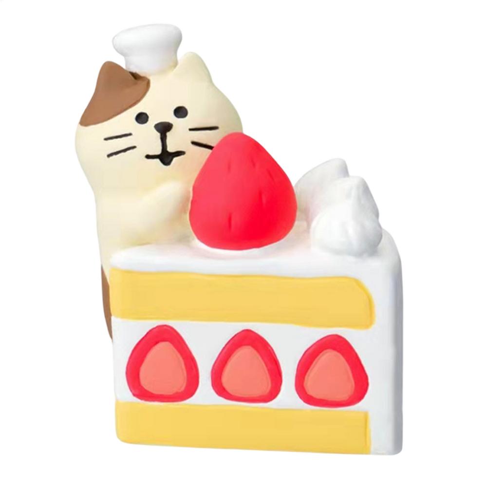 Miniature Cat Figurines Micro Scene Coffeeshop Bookshelf bakery Decoration Garden Resin Craft Japanese style Miniature Ornament