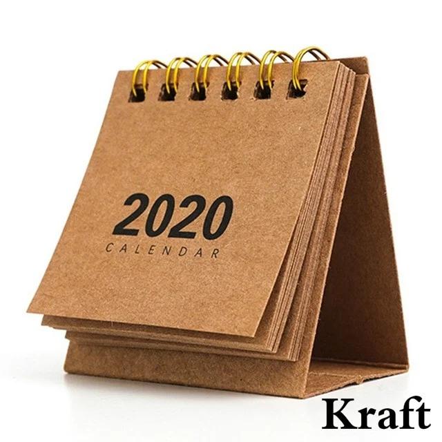 

Мини-календарь для нового года, креативный простой настольный блокнот на катушке из крафт-бумаги, календарь на каждый день, украшение для домашнего стола kraft