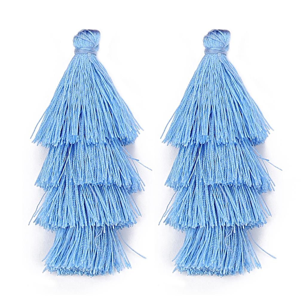 4pcs/lot Gradient Tassel Pendants Four Layers Polyester Tassel Pendants For Jewelry Making DIY Earrings Charms Accessories