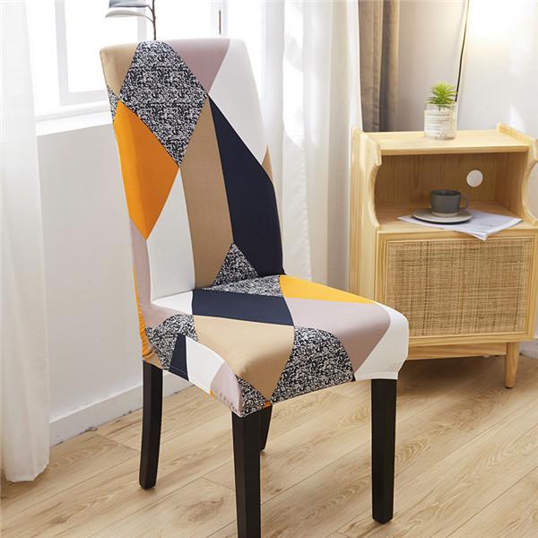 Spandex Chair Covers Elastic Geometric Dining Chair Slipcover Case Stretch Seat Cover For Wedding El Banquet Dining Room