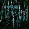 20PCS Clear Shatterproof Icicle Christmas Ornament Durable Portable Hanging Decors For Tree Door Curtain Holiday Decoration