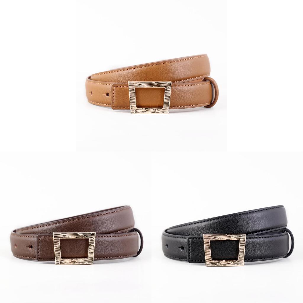 Genuine Leather Cowhide Waist Belt With Alloy Buckle For Casual Office Style