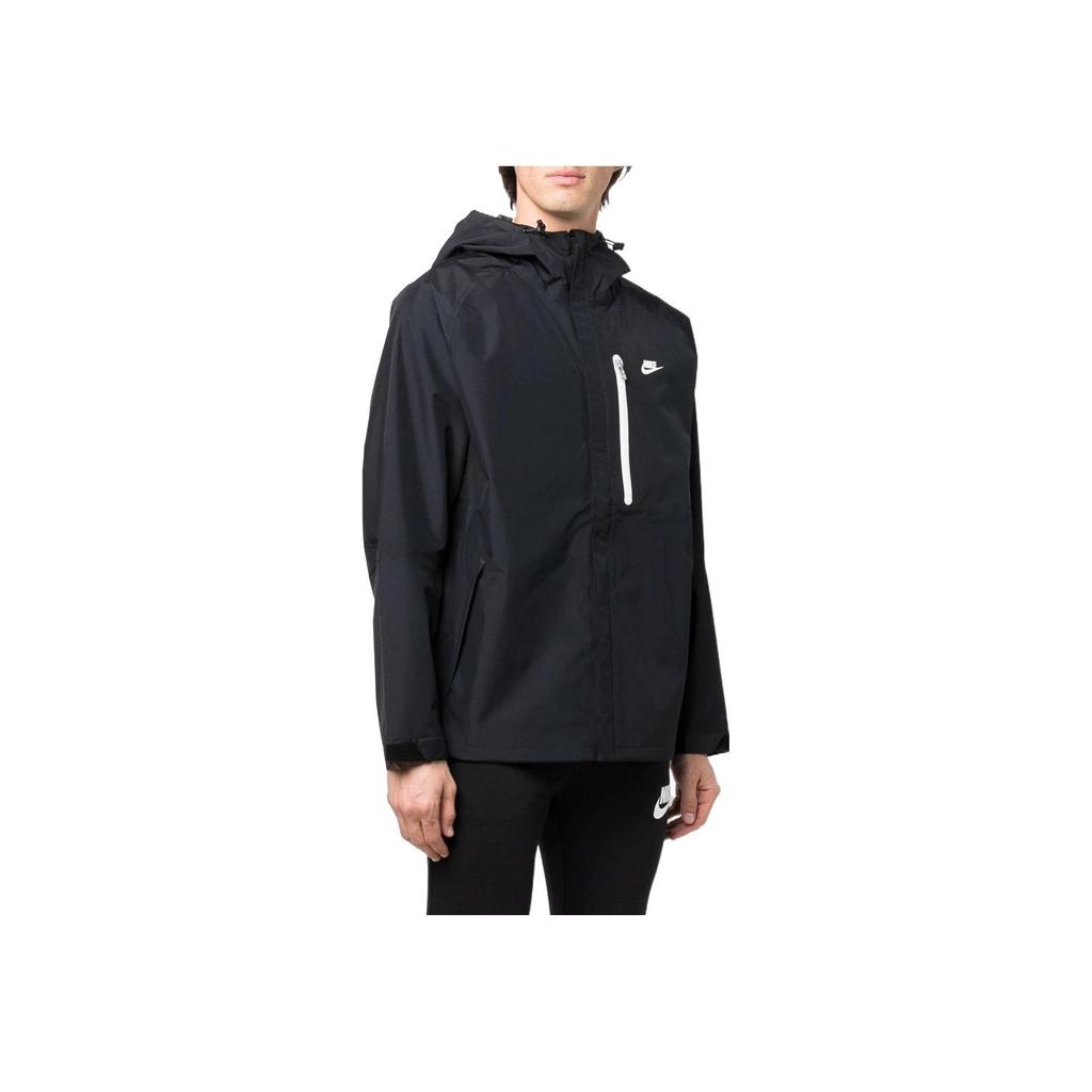 Nike Solid Color Zip-Up Hooded Jacket Men jackets Black DM5499-010