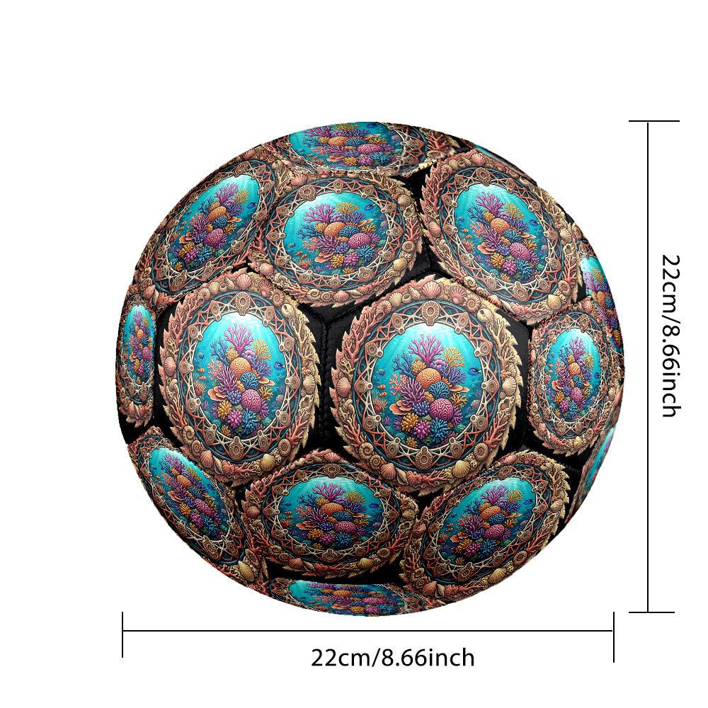 Underwater Coral Reef Scene Round Football Size 5 Adult Ball Suitable for Training Matches and Outdoor Team.