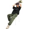 Li Ning Sports Fashion Series Solid Color Tapered Woven Cargo Pants Knitted Sports Pants Women Pants Thyme-Green AYKU610-5