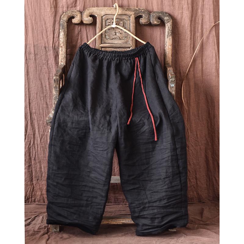 

2025 Summer Elegant High-Waist Wide-Leg Denim Pants for Women M чёрный