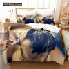 Dog Duvet Cover Set White Dog Animals Pattern Cute Kawaii Polyester Comforter Cover King Queen Size For Boys Girls Bedding Set