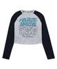 WAIKEI Maltese Archive Line Graphic Raglan Long Sleeve T-Shirt Melange White