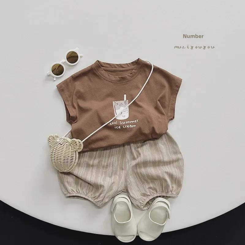 Summer Cotton Sleeveless Printed Vests for Boys and Girls - Trendy Korean and Japanese Style